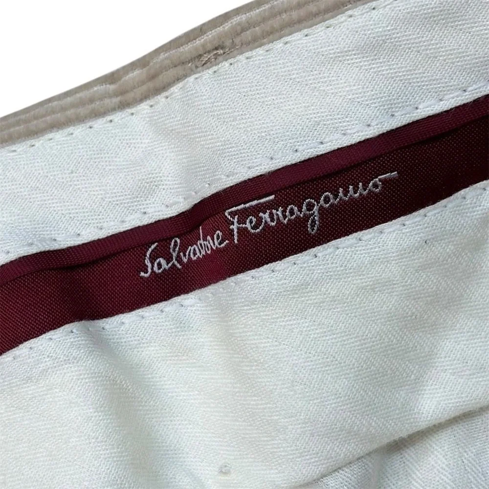 Salvatore Ferragamo Men's Beige Corduroy Dress Pants‎ Size 46 Waist 30 Inseam
